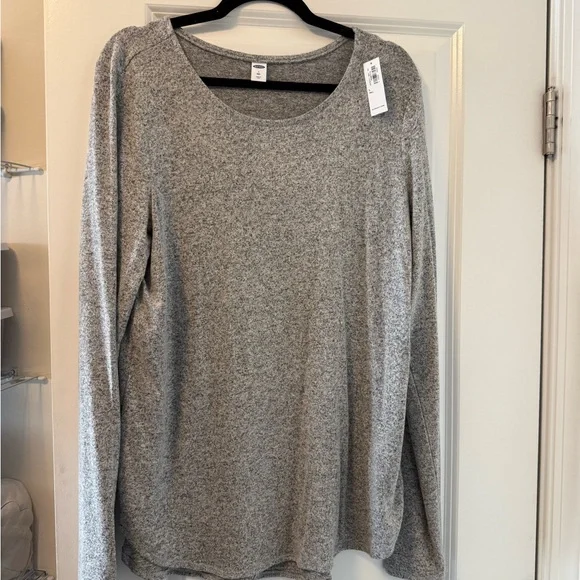 NWT Old Navy gray marled long sleeve t shirt - Picture 5 of 7